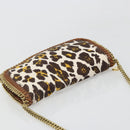 Stella MacCartney Falabella Chain Leopard Pattern Bag Canvas Brown Auth yk20554A-6