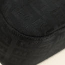 FENDI Zucchino Canvas Mamma Baguette Shoulder Bag Black Silver Auth yk20555SAM-15