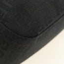 FENDI Zucchino Canvas Mamma Baguette Shoulder Bag Black Silver Auth yk20555SAM-17