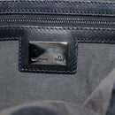 FENDI Zucchino Canvas Mamma Baguette Shoulder Bag Black Silver Auth yk20555SAM-21