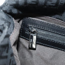 FENDI Zucchino Canvas Mamma Baguette Shoulder Bag Black Silver Auth yk20555SAM-24