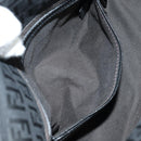 FENDI Zucchino Canvas Mamma Baguette Shoulder Bag Black Silver Auth yk20555SAM-25