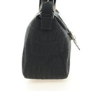 FENDI Zucchino Canvas Mamma Baguette Shoulder Bag Black Silver Auth yk20555SAM-4