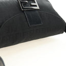 FENDI Zucchino Canvas Mamma Baguette Shoulder Bag Black Silver Auth yk20555SAM-6