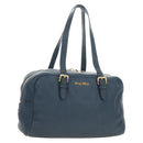 Miu Miu Shoulder Bag Leather Navy Gold Auth yk20559SAM-1
