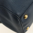 Miu Miu Shoulder Bag Leather Navy Gold Auth yk20559SAM-15