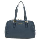 Miu Miu Shoulder Bag Leather Navy Gold Auth yk20559SAM-2