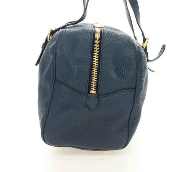 Miu Miu Shoulder Bag Leather Navy Gold Auth yk20559SAM