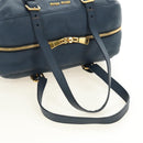 Miu Miu Shoulder Bag Leather Navy Gold Auth yk20559SAM-8