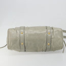 Miu Miu Hand Bag Leather 2way Gray Gold Auth yk20560A-5