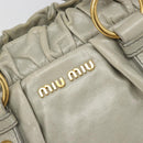 Miu Miu Hand Bag Leather 2way Gray Gold Auth yk20560A-20