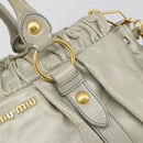 Miu Miu Hand Bag Leather 2way Gray Gold Auth yk20560A-21