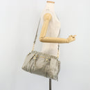 Miu Miu Hand Bag Leather 2way Gray Gold Auth yk20560A-27