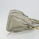 Miu Miu Hand Bag Leather 2way Gray Gold Auth yk20560A-3