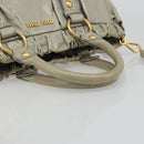 Miu Miu Hand Bag Leather 2way Gray Gold Auth yk20560A-7