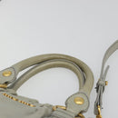 Miu Miu Hand Bag Leather 2way Gray Gold Auth yk20560A-14