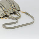 Miu Miu Hand Bag Leather 2way Gray Gold Auth yk20560A-8