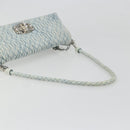 Miu Miu Matelasse Bijoux Chain Shoulder Bag Leather Blue Silver Auth yk20565A-10