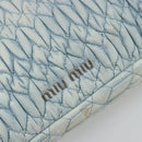 Miu Miu Matelasse Bijoux Chain Shoulder Bag Leather Blue Silver Auth yk20565A-17