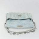 Miu Miu Matelasse Bijoux Chain Shoulder Bag Leather Blue Silver Auth yk20565A-20
