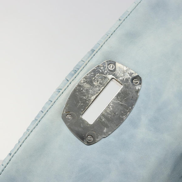 Miu Miu Matelasse Bijoux Chain Shoulder Bag Leather Blue Silver Auth yk20565A