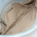Miu Miu Matelasse Bijoux Chain Shoulder Bag Leather Blue Silver Auth yk20565A-23