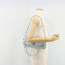 Miu Miu Matelasse Bijoux Chain Shoulder Bag Leather Blue Silver Auth yk20565A-29