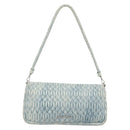 Miu Miu Matelasse Bijoux Chain Shoulder Bag Leather Blue Silver Auth yk20565A-3