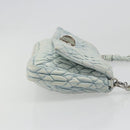Miu Miu Matelasse Bijoux Chain Shoulder Bag Leather Blue Silver Auth yk20565A-4