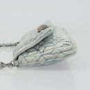 Miu Miu Matelasse Bijoux Chain Shoulder Bag Leather Blue Silver Auth yk20565A-5