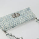 Miu Miu Matelasse Bijoux Chain Shoulder Bag Leather Blue Silver Auth yk20565A-6