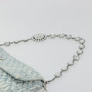 Miu Miu Matelasse Bijoux Chain Shoulder Bag Leather Blue Silver Auth yk20565A-8