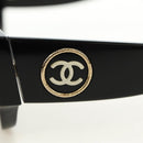 CHANEL Sunglasses Plastic Black Gold CC Auth yk20566M-11