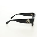CHANEL Sunglasses Plastic Black Gold CC Auth yk20566M-5