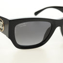 CHANEL Sunglasses Plastic Black Gold CC Auth yk20566M-7
