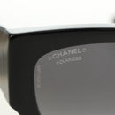 CHANEL Sunglasses Plastic Black Gold CC Auth yk20566M-8