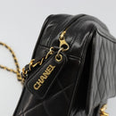 CHANEL Chain Shoulder Bag Lamb Skin Black Gold Matelasse CC Auth yk20568SAV-10