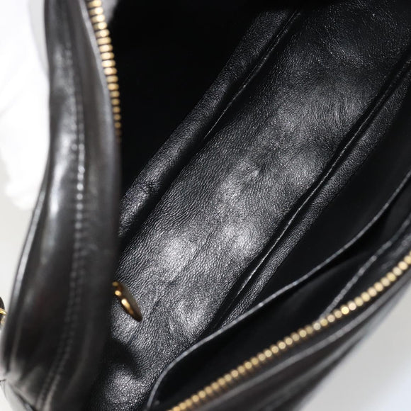 CHANEL Chain Shoulder Bag Lamb Skin Black Gold Matelasse CC Auth yk20568SAV