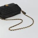 CHANEL Chain Shoulder Bag Lamb Skin Black Gold Matelasse CC Auth yk20568SAV-7