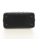 Christian Dior Canage Hand Bag Lamb Skin Black Gold Auth yk20569SAM-5