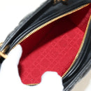 Christian Dior Canage Hand Bag Lamb Skin Black Gold Auth yk20569SAM-10