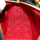 Christian Dior Canage Hand Bag Lamb Skin Black Gold Auth yk20569SAM-22