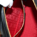Christian Dior Canage Hand Bag Lamb Skin Black Gold Auth yk20569SAM-24