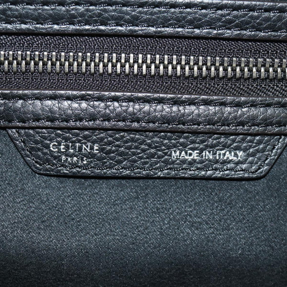 CELINE Luggage Mini Shopper Hand Bag Leather Black Silver Auth yk20573SAM