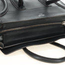 CELINE Luggage Mini Shopper Hand Bag Leather Black Silver Auth yk20573SAM-6