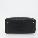 Christian Dior Canage Hand Bag Lamb Skin Black Gold Auth yk20574SAV-5
