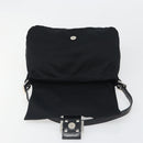 FENDI Mamma Baguette Shoulder Bag Cotton Jersey Black Silver Auth yk20575-16