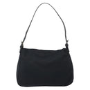 FENDI Mamma Baguette Shoulder Bag Cotton Jersey Black Silver Auth yk20575-3