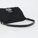 FENDI Mamma Baguette Shoulder Bag Cotton Jersey Black Silver Auth yk20575-7