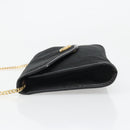 Christian Dior Trotter Canvas Chain Shoulder Bag Black Gold Auth yk20576-4